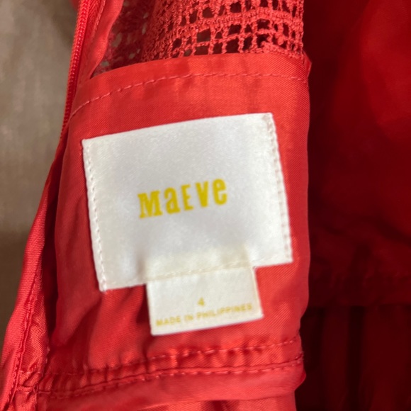 MAEVE / Anthropology Prima Burnt Orange Bohemian Lace Scarf Hem Dress - Picture 11 of 15